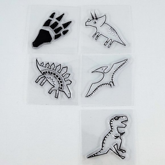 Dinosaur Clear Stamps Imaginisce Snag’em Stamps Crafts Cards Scrapbooking Read - Picture 1 of 13